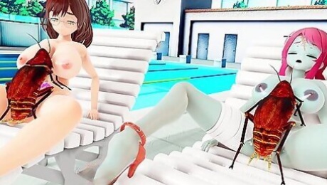 [kiruneru] Poolside Insect Fucking