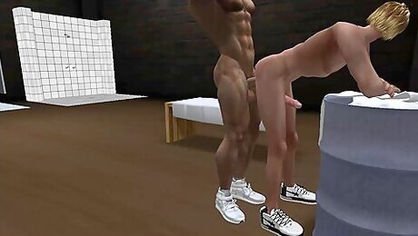 Randy And Shag At The Gym ( Second Life Gay Sex)