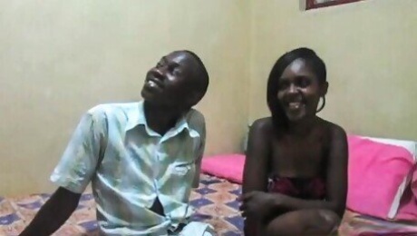 Cute African Couple SO SHY For First Time in Real Porn Video