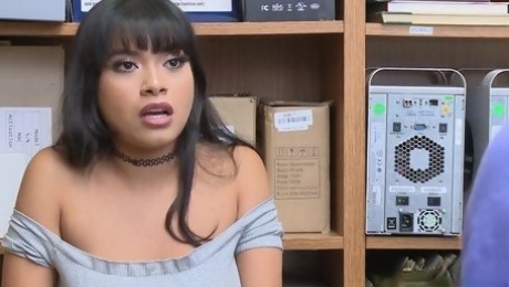 Aryana Amatista is a big titted shoplifter who likes to fuck her way out of every trouble