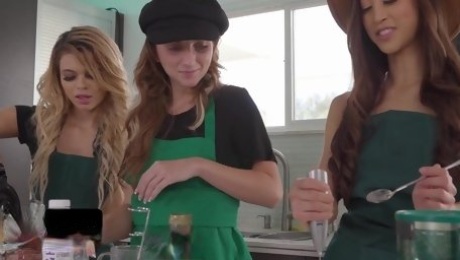 Sexy chemistry class with 3 teens & 1 cock (BFFs)