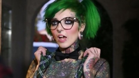 This green haired bimbo is the type of chick you want to fuck hard