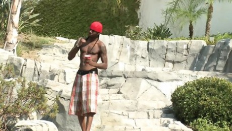 Black guys get to fuck two hot blondes by the pool