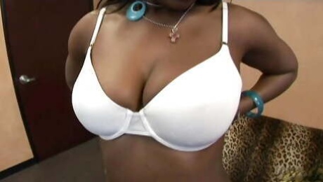 Enjoying spectacular interracial sex in a cheap motel drives the ebony with big tits mad