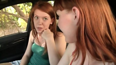 Red headed lesbians, strap- on for some fun.