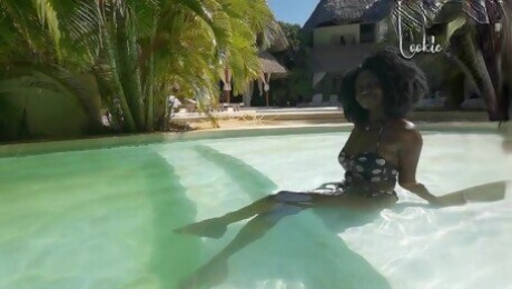 Stunning Ebony Model, poolside teaser!, damn Mrs Cookie Brownie is FIRE!!!
