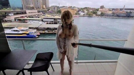 Me cumming on a very public balcony in Sydney Harbour