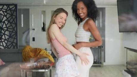 Video  Romy Indy and Jayla De Angelis are fucking with a white dick