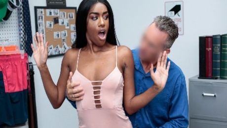 Video  Good-looking busty ebony Ashley Aleigh fucked by a huge white dick