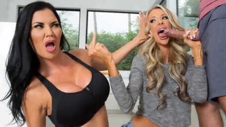 Video  Bitchy busty hotties Courtney Taylor and Jasmine Jae VS big cock